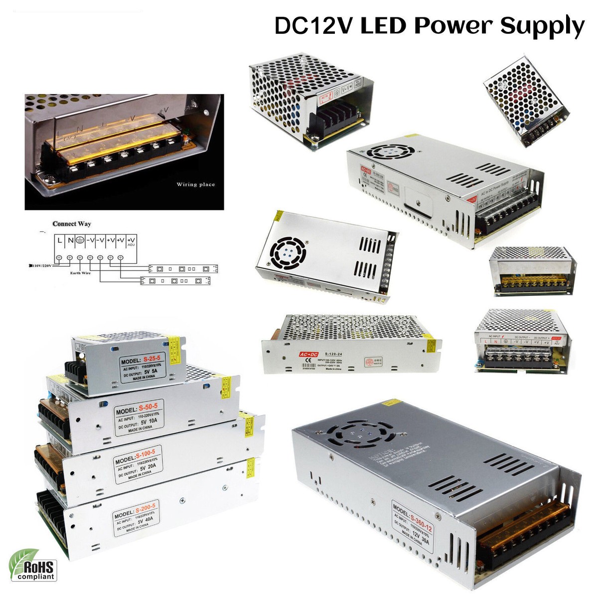 Led Stripe 24 V DC 12V/24V LED Netzteil Trafo Netzgerät Adapter