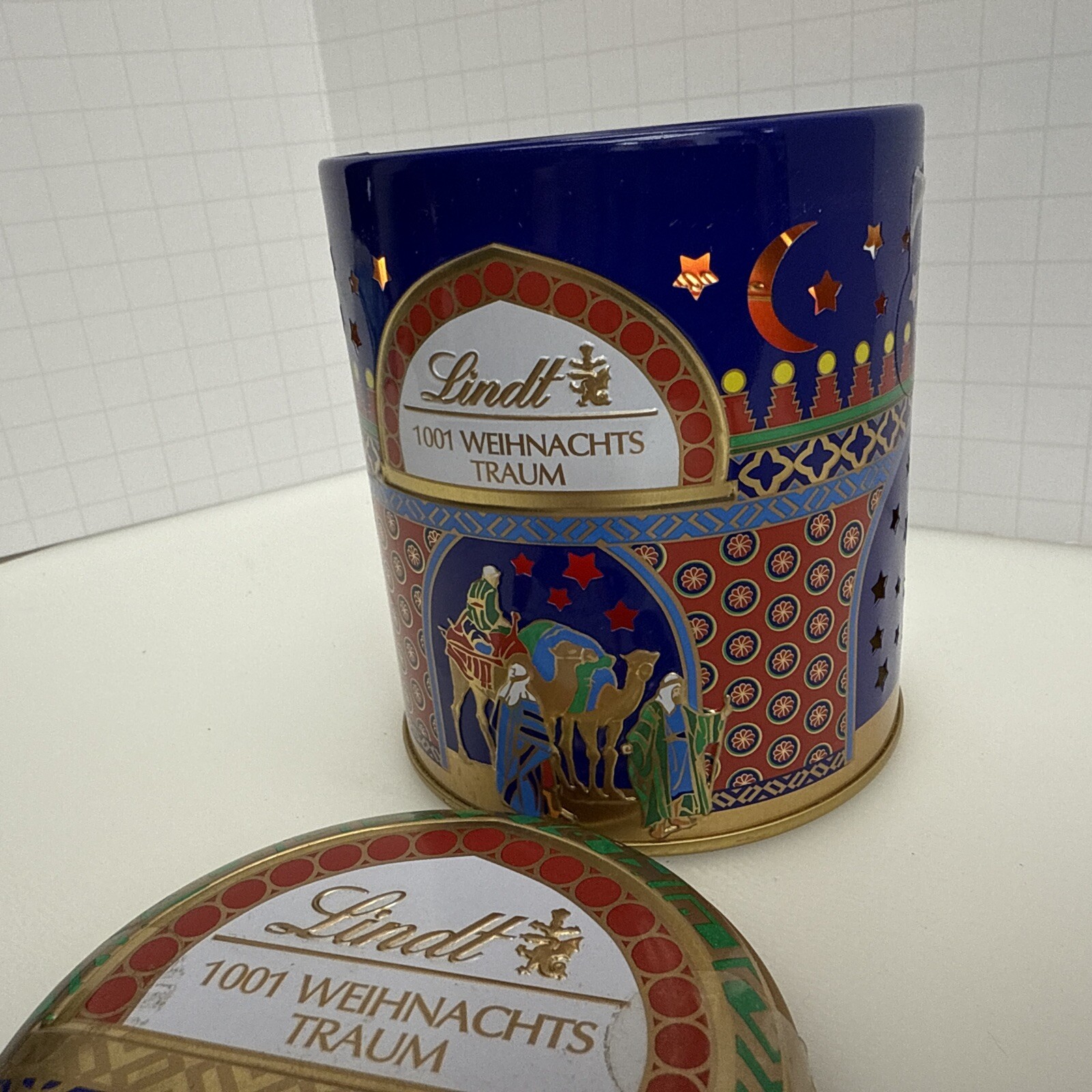 Lindt & Sprungli Chocolate Tin Christmas Wise Men Empty Decor Tea Light