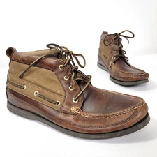 Sperry Top Sider Boot Shoe Two Tone Brown Men's Leather Size 11 STS11603