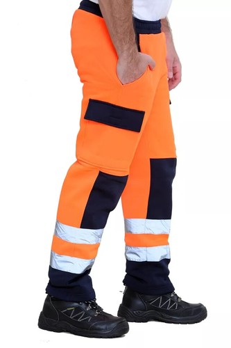 PANTALONE UOMO HI VIS VIZ JOGGERS SLIM FIT KANGRO CONTRASTO SICUREZZA LAVORO FONDO - Foto 10 di 16