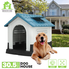 Dog House ROOF SKYLIGHT ADJUSTABLE VENTS Elevated Base Puppy Shelter Pet Kennel