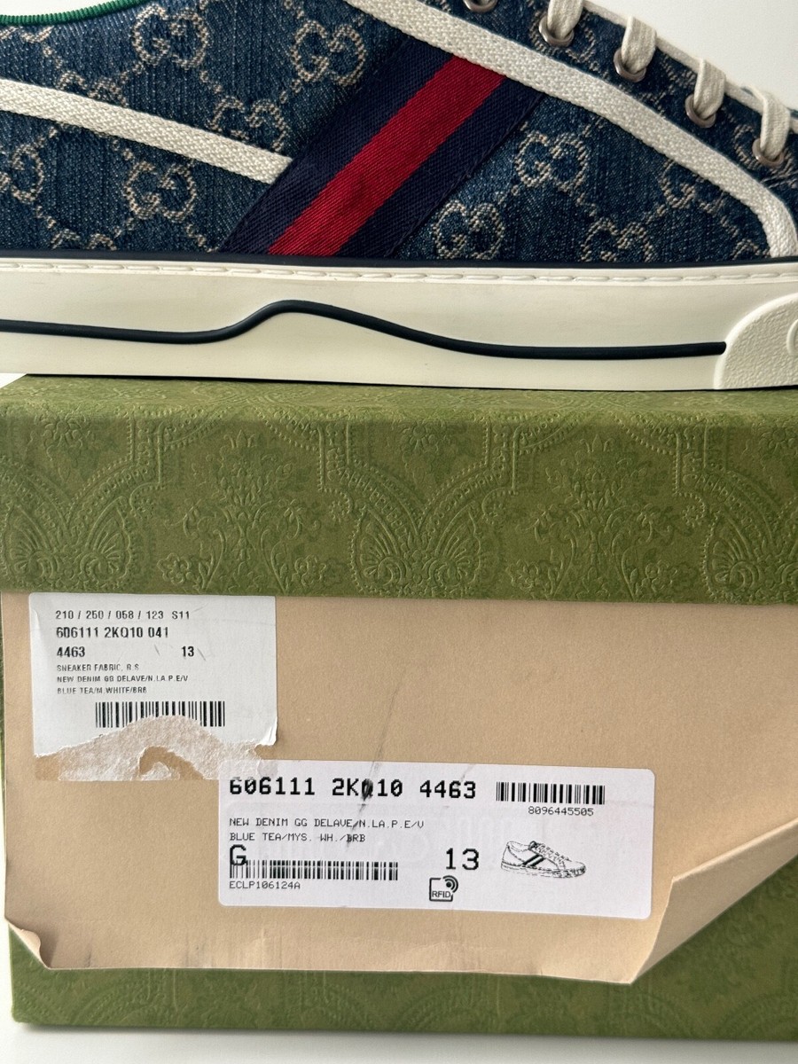 size 13G - Gucci Tennis Denim Sneakers GG print | eBay
