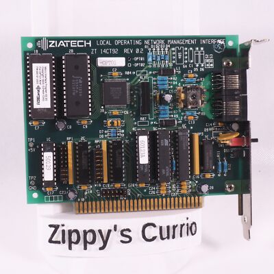 Vintage Ziatech ZT 14CT92 Local Operating Network Management Interface 8bit ISA