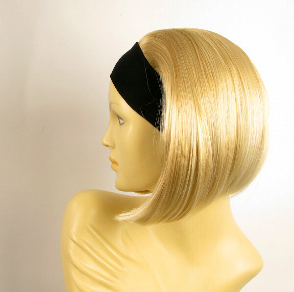 Perruque Headband Blonde Dorée Très Claire - Synthétique Longueur Mi-longue - Ref XENA - Neuve