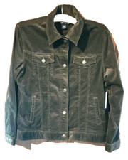 North Crest Women's Vintage Green Lightweight Corduroy Jacket L (14-16)