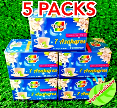 5 Boxes Te 7 Azahares ✓ Tea Seven Blossoms Infusion Herbs 125 bags By Therbal
