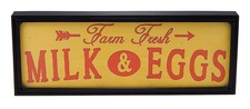 Farm Fresh Eggs  Milk Farmhouse Rustic Kitchen Sign Wall Art Hanging Home Decor