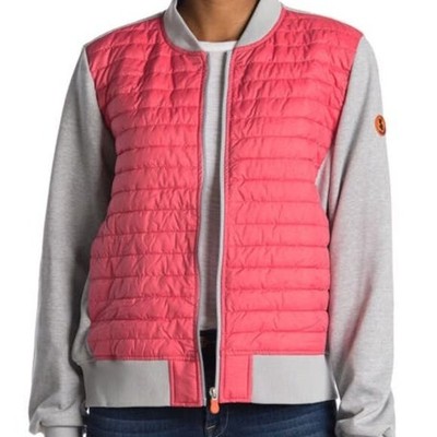 Save the Duck Burn Plumtech Certilogo Jacket  Pink Gray Size 4 XL
