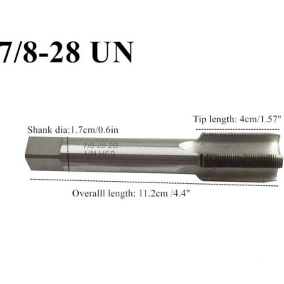 Tap 7/8'' - 28 HSS Right hand Thread Tap 7/8 - 28 TPI