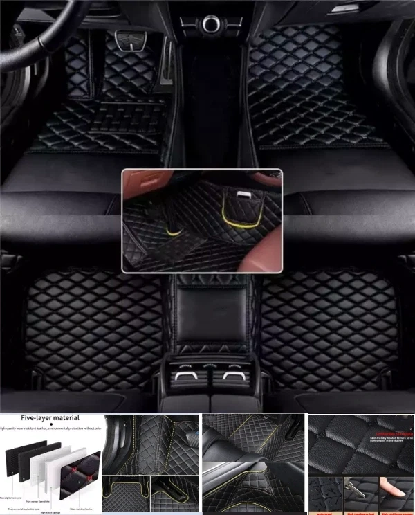 For Ford All Model Car Floor Mats Cargo Liner Luxury PU Leather Custom Carpets - Imagem 2 de 4
