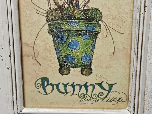 Vintage Botanischer Druck "Hase" signiert 17" × 11" bunt rustikal Fantasy - Bild 6 von 15