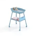 Diaper Changing Table Dresser Station with Changing Pad and Storage Pocket Blue