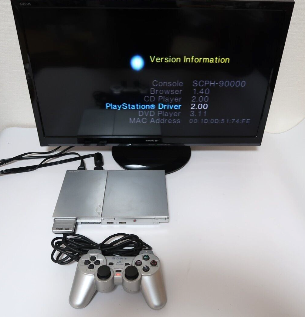 PlayStation SCPH-90000 Slim Console Satin Silver SS PS2