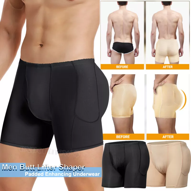 Men's Padded Enhancer Underwear Shapewear Butt Lifter Boxer Briefs Body  Shaper