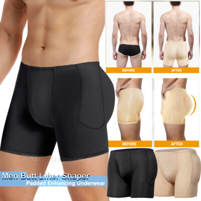 Men's Padded Enhancer Underwear Shapewear Buttlifter Boxer Briefs Body Shaper