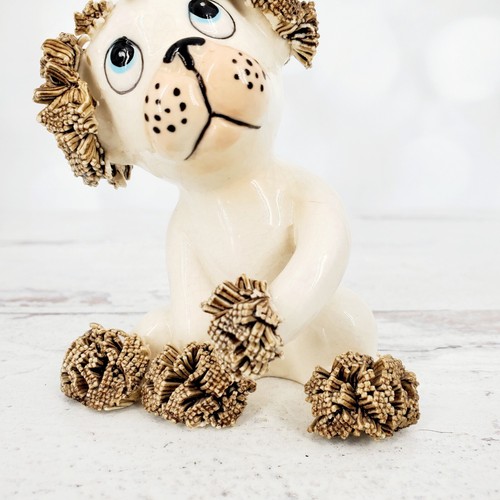 Vintage Lefton Anthropomorphic Spaghetti Poodle with Bug on Nose Figurine #3 - Picture 4 of 7