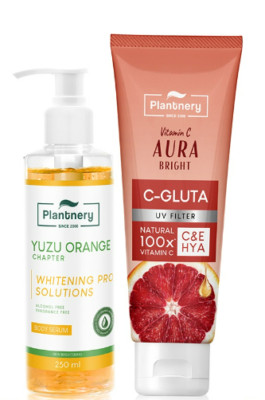 Plantnery Yuzu Orange Body Serum Vitamin C Gluta Plus Hya Booster Brightening