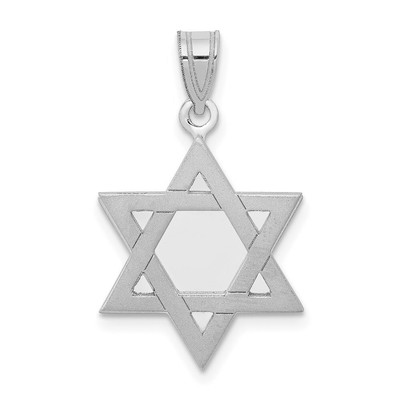 14k White Gold Star of David Pendant for Women 1.74g