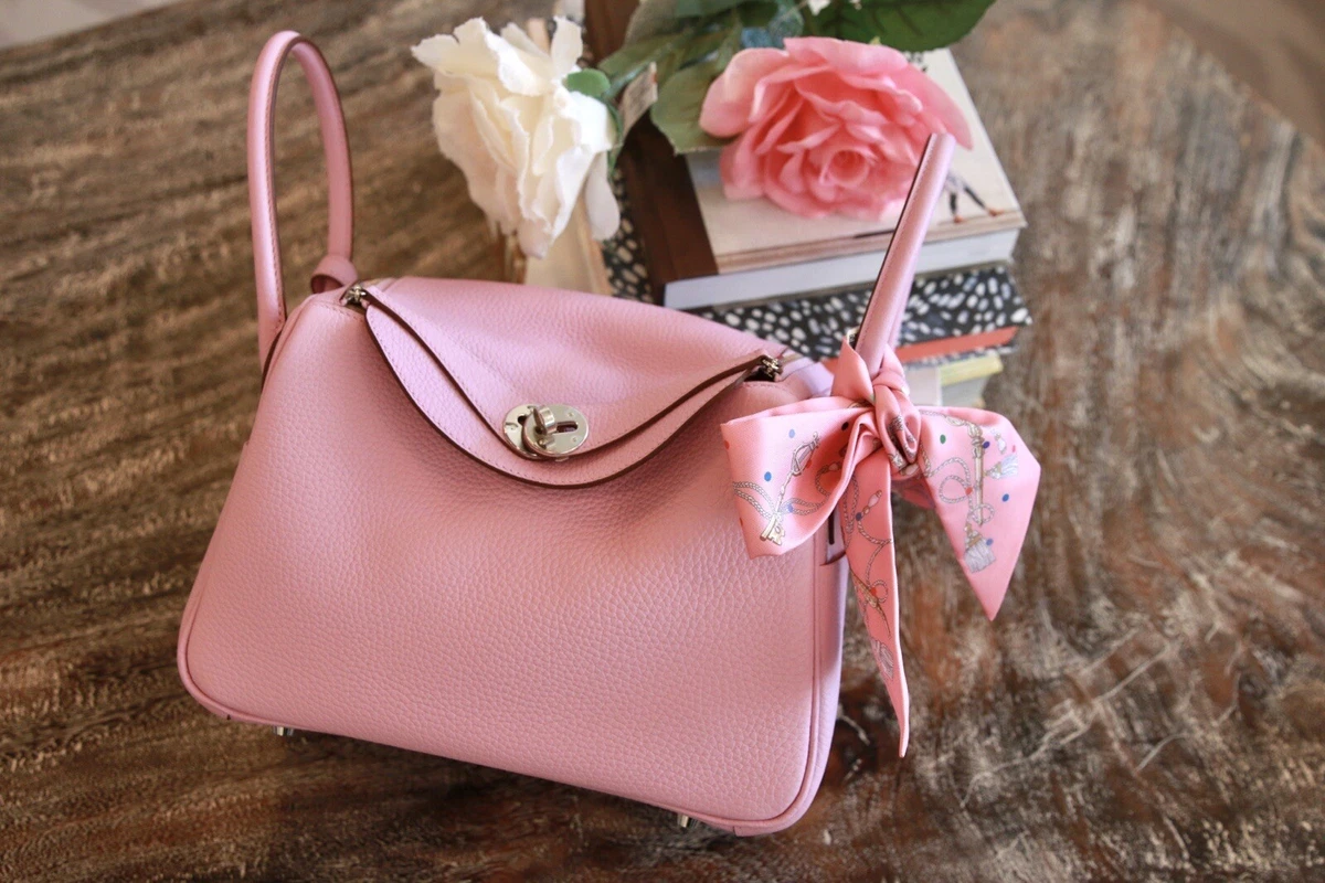 Brand New Herm s Lindy 26 Mauve Pink Sylvestre Clemence Palladium Hardware U