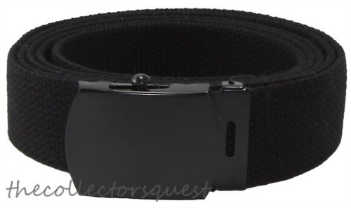 JAEGER CUSTOMS URBAN STRAPS Vintage Black Buckle Belt Canvas Military Web Golf - Imagen 13 de 35