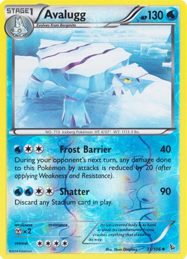 Avalugg 31/106 Reverse Holo Flashfire Pokemon Card NM