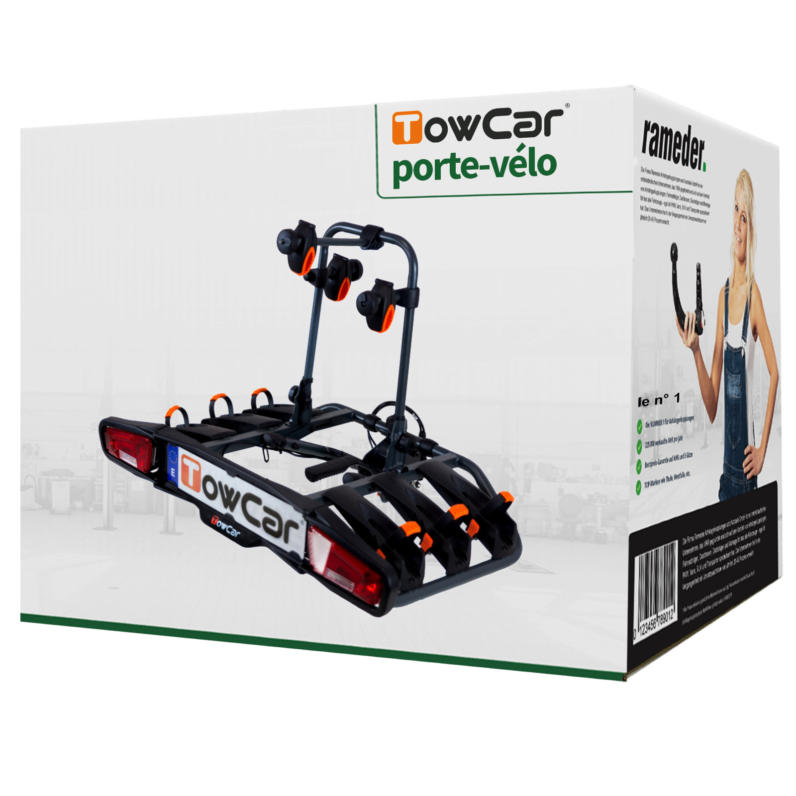 Porte-vélo TowCar TR3 inclinement intelligent transport 3 vélos coffre accessible
