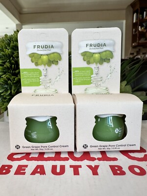 NEW 2X Frudia Green Grape Pore Control Cream, Vegan  .35 oz each BNIB