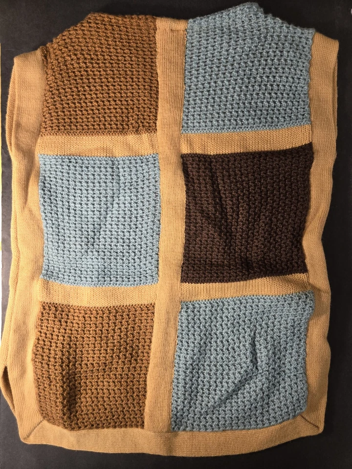 Colete Suéter Vintage Anos 60 Jack Inverno Toda Lã Colorblock Unissex Tamanho 38 - Imagem 2 de 4