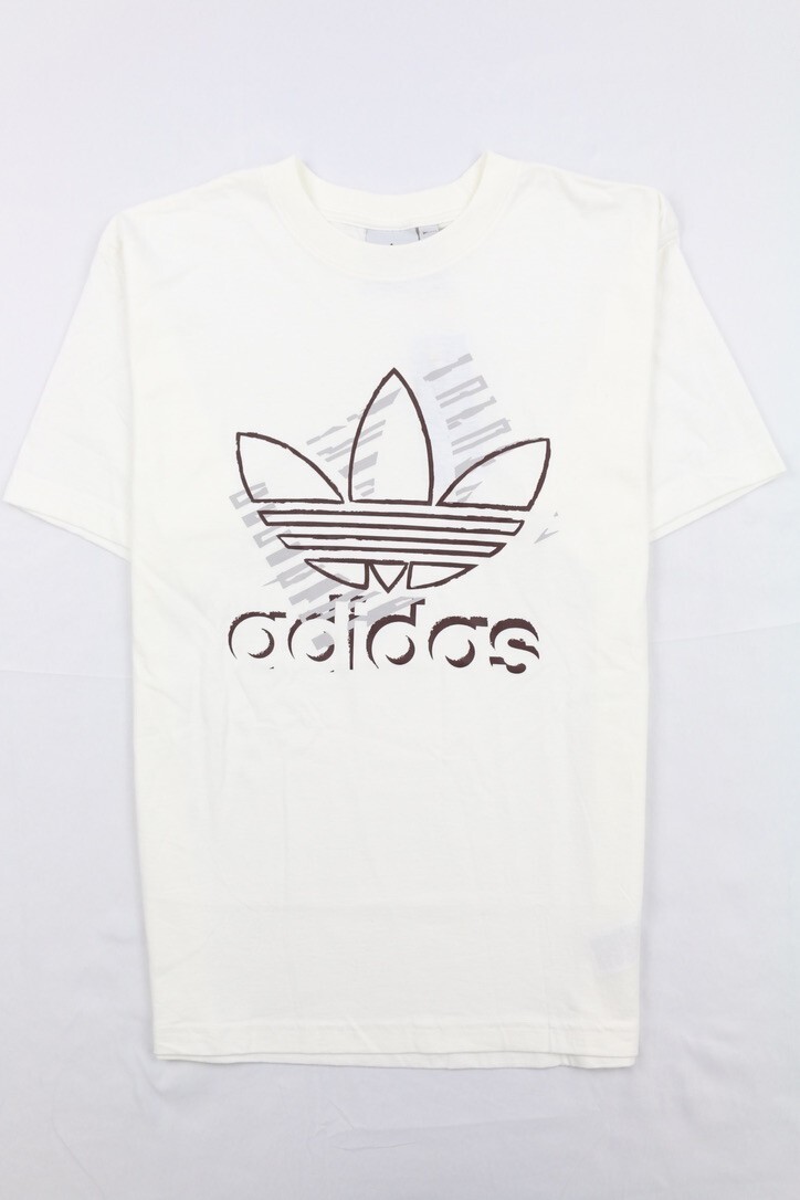 Adidas Mens Original Sketch Trefoil Large Logo White T-Shirt