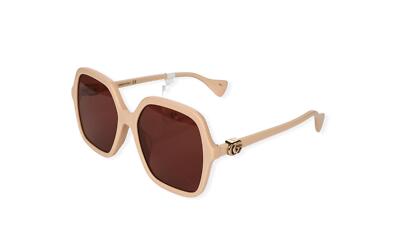 Gucci 295264 Square Ladies Sunglasses Shiny Solid Powder  display picture 3