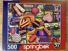 SPRINGBOK 500 piece puzzle, "Snack Treats",  COMPLETE food vintage USA