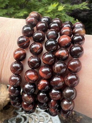 Rotes Tigerauge / Tigerauge Perlen Armband 8 mm / stimulierend AAA+