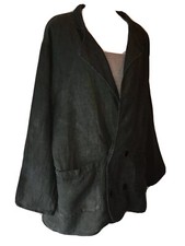Vintage Jacket Flax By Jeanne Engelhart Green Linen Double Breasted Blazer S