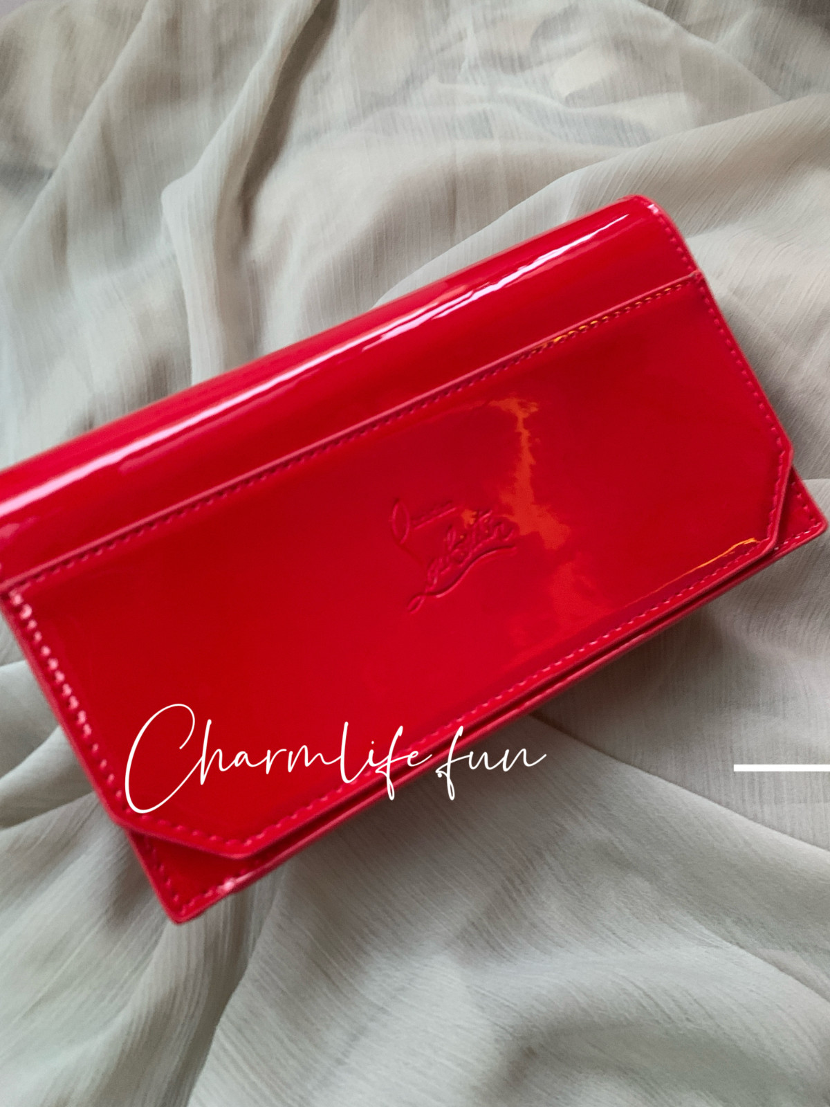 Christian Louboutin Red patent leather Makeup bag Case Beauty Line Gift