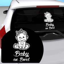 Baby an Bord Wunschname an Bord Auto Dekor Aufkleber Weiß 28x14 cm N02C5H