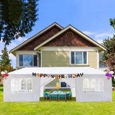 Image of Gazebo With Side Panels 3x3/4/6/9m Heavy Duty Marquee Canopy Garden Patio Tent