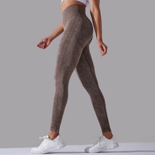 Women's Workout Leggings Acid Wash Rinse Stretchy Capris for Running Sports Yoga - Picture 106 of 134