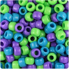BeadTin Delicious Mix Opaque 9mm Barrel Pony Beads (500pcs)