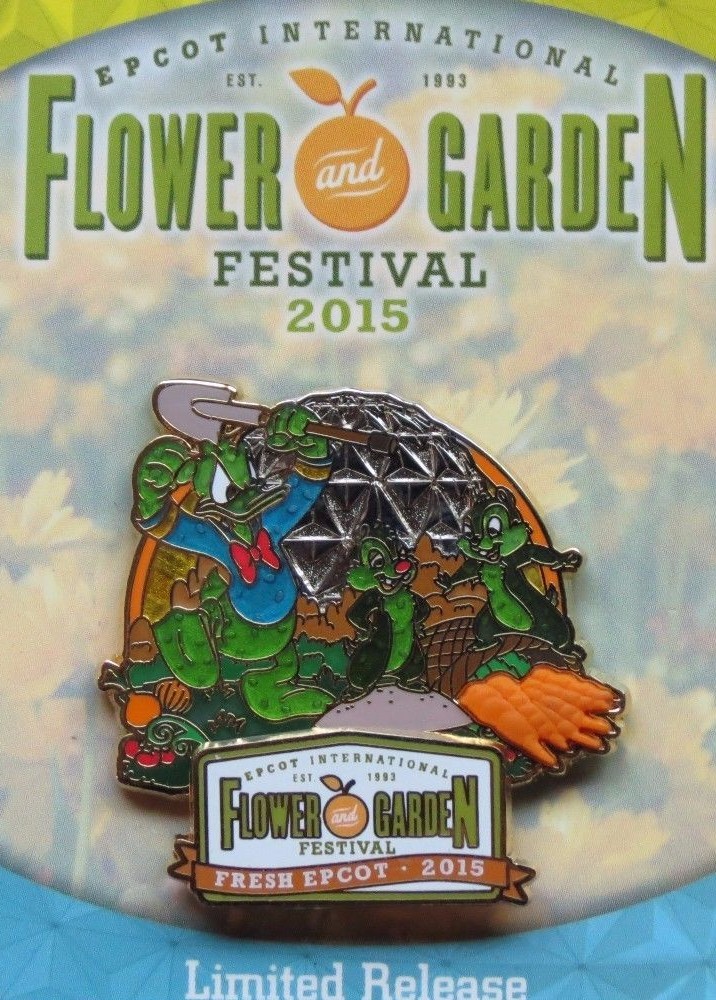 DISNEY WDW FLOWER GARDEN FESTIVAL 2015 DONALD CHIP & DALE LIMITED RELEASE PIN