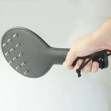 PU Leather Whip Spanking Paddle with Nails Slave Spanker BDSM Bondage Adult Game