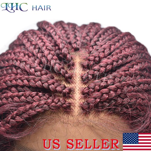 Hand Braided Lace Front Wigs For Black Women Box Braid Wig Synthetic Braids Hair - Picture 48 of 53