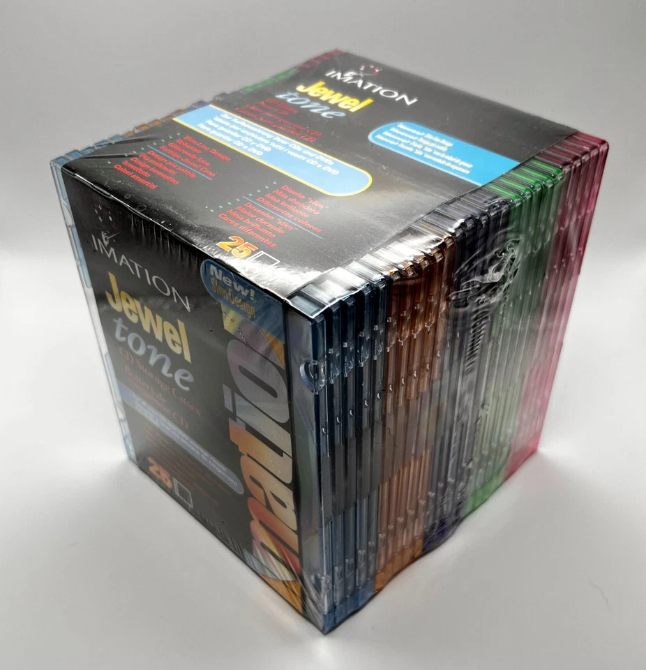 Imation Jewel Tone New Package Slim Jewel CD Storage Cases 25 Pack Rainbow Color - Image 2 of 4