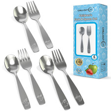 Stainless Steel Kids Silverware Set 6 Pieces - Child and Toddler Safe Flatware -
