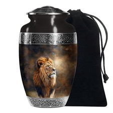 Roar Lion Decorative Urn for Human Ashes Adult Male  Female, 10 Inch 