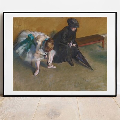 Kunstdruck Degas - Warten 1882 Ballett Poster Wandbild Giclée Tanz Bild