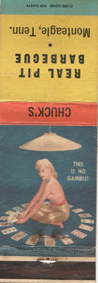 Chuck's Real Pit Barbecue-Monteagle, Tenn.- Vintage Pin-Up Matchbook Cover