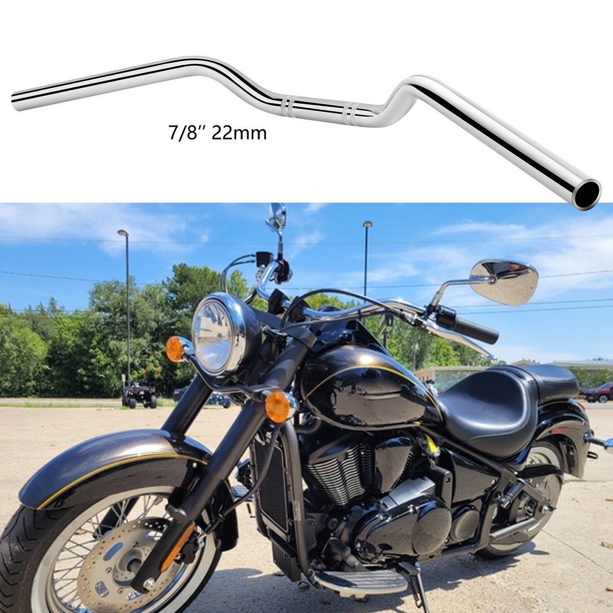 For Kawasaki Vulcan 900 750 650 Motorcycle Handlebars 22mm 7/8