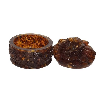 USA  Handmade Jewelry Box made of Pressed NATURAL Baltic Amber KIZIMA
