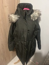 Stylish Khaki Green Parka With Fur Hood Size XL From Only