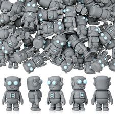 100 Pcs Mini Rubber Robot Figures Bulk Miniature Robot Figurines Robots Theme Pa
